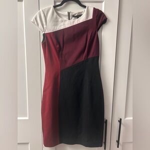 Elegant White House Black Market Colorblock Dress with slight stain